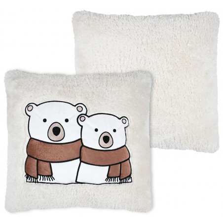 COJÍN DECORATIVO CUADRADO OSOS BLANCOS 45X45CM