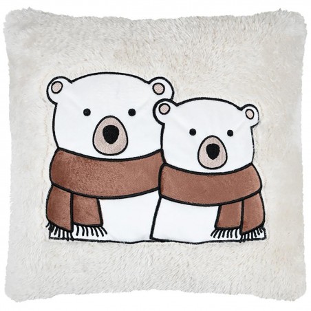 COJÍN DECORATIVO CUADRADO OSOS BLANCOS 45X45CM