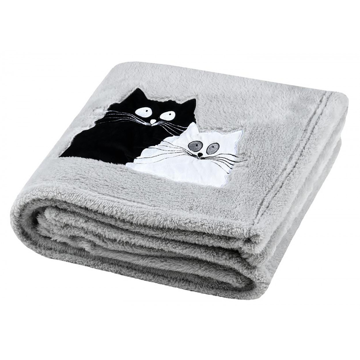 MANTA INVIERNO GRIS GATOS 130X150CM
