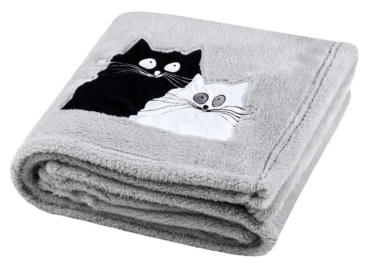 MANTA INVIERNO GRIS GATOS 130X150CM