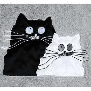 MANTA INVIERNO GRIS GATOS 130X150CM
