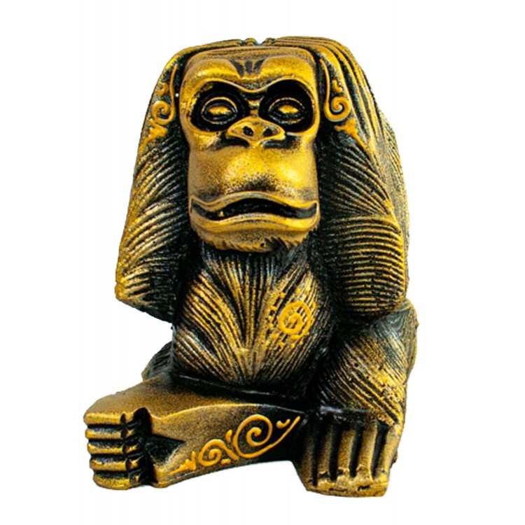FIGURA MONO VER OIR Y CALLAR DORADO 15CM