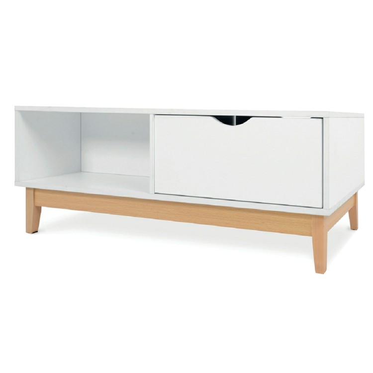 MESA CENTRO DE CAFÉ BLANCA CHIC 110X50X40CM