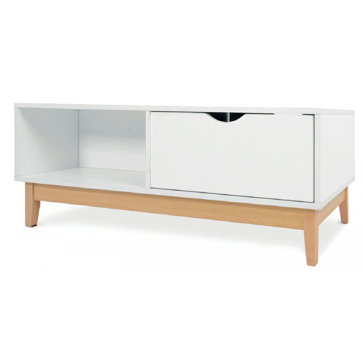 MESA CENTRO DE CAFÉ BLANCA CHIC 110X50X40CM