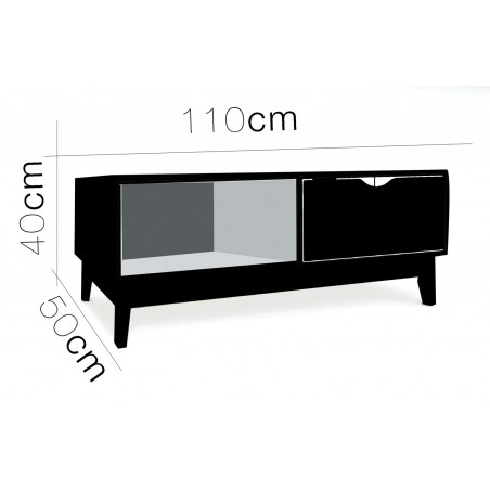 MESA CENTRO DE CAFÉ BLANCA CHIC 110X50X40CM