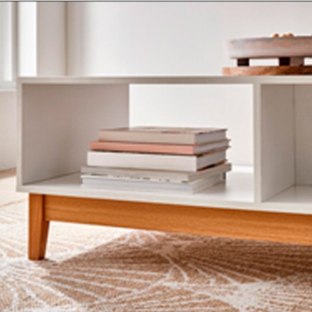 MESA CENTRO DE CAFÉ BLANCA CHIC 110X50X40CM
