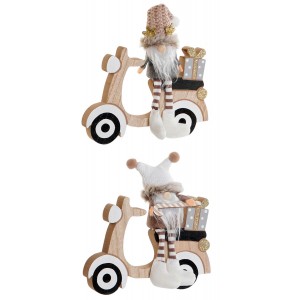 FIGURA NAVIDEÑA DECORATIVA NOEL MOTO MDF 18X2X19CM