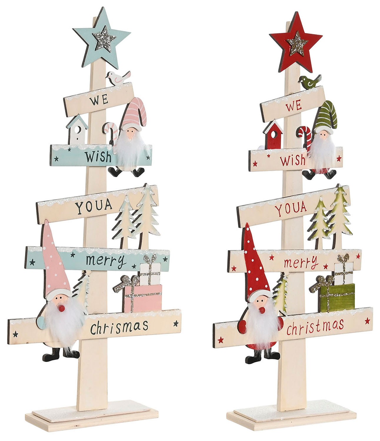 FIGURA ÁRBOL NAVIDAD MDF DECORATIVA ORIGINAL17,5X5X38CM