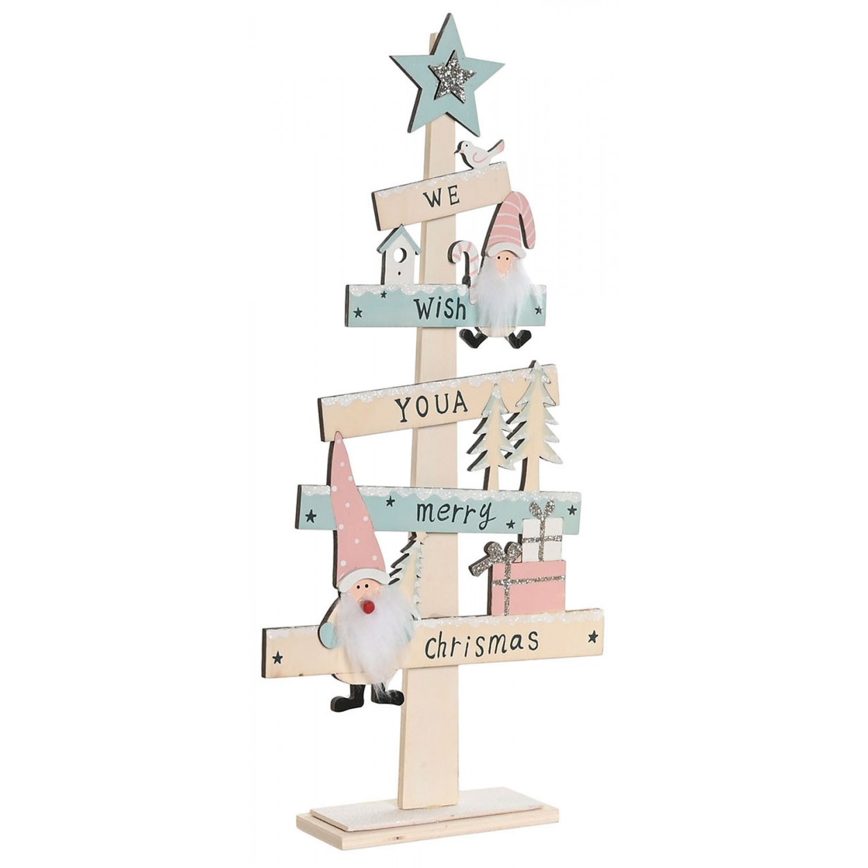 FIGURA ÁRBOL NAVIDAD MDF DECORATIVA ORIGINAL17,5X5X38CM