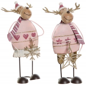FIGURA RENO NAVIDAD METÁLICA DECORATIVA 8,5X8,5X17,5CM