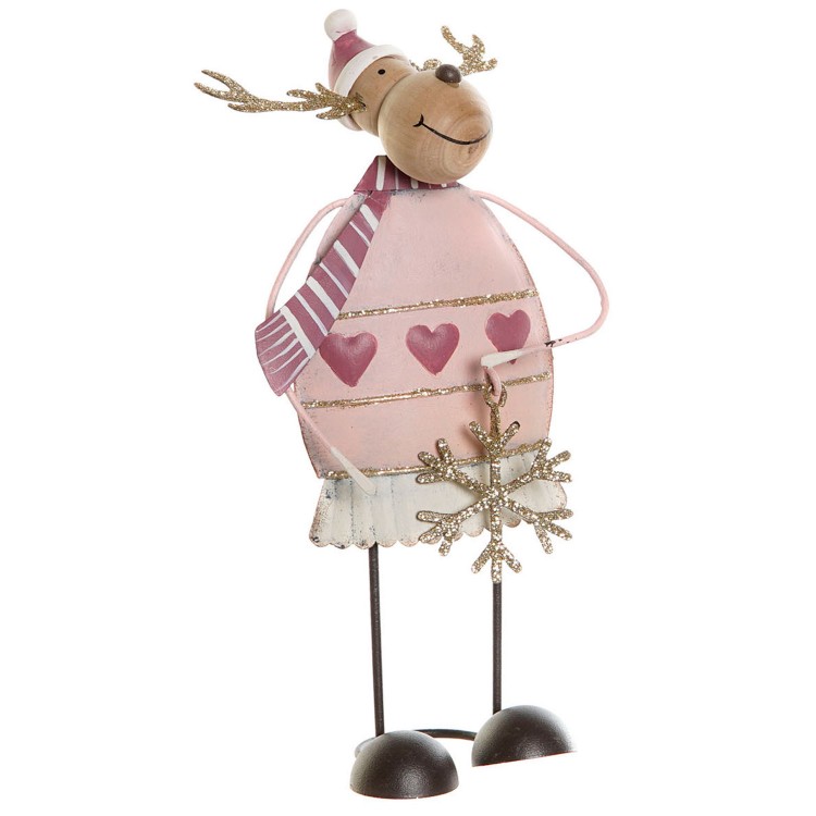 FIGURA RENO NAVIDAD METÁLICA DECORATIVA 8,5X8,5X17,5CM