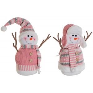 FIGURA MUÑECO NIEVE NAVIDAD POLIÉSTER DECORATIVA 30X16X33CM
