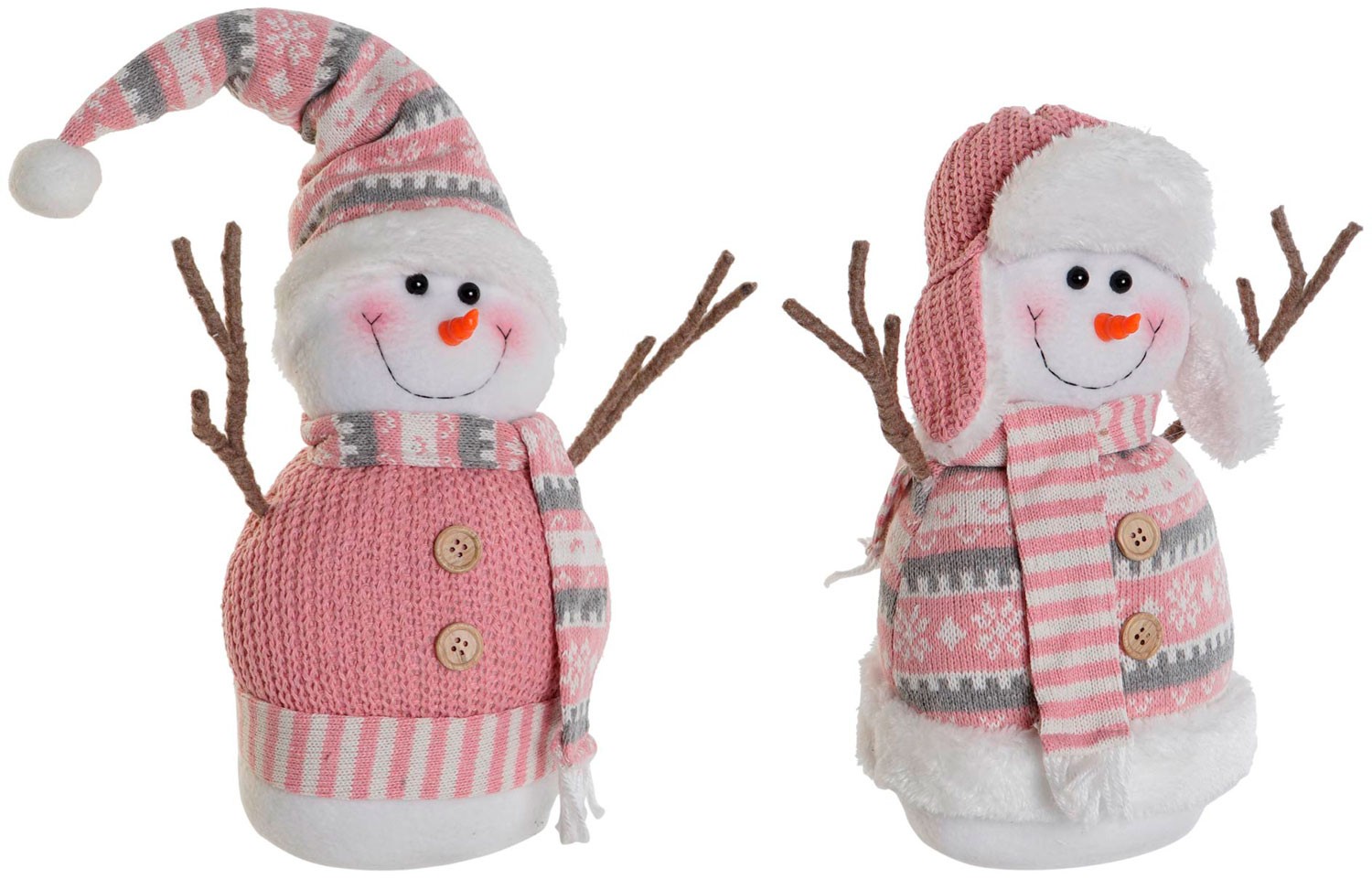 FIGURA MUÑECO NIEVE NAVIDAD POLIÉSTER DECORATIVA 30X16X33CM