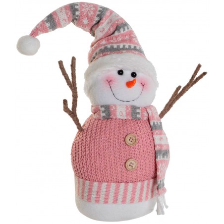 FIGURA MUÑECO NIEVE NAVIDAD POLIÉSTER DECORATIVA 30X16X33CM