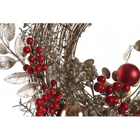 CORONA DE NAVIDAD DECORATIVA BAYAS ROJAS 50X10X50CM
