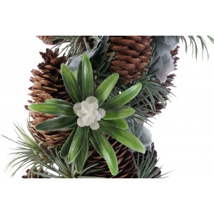 CORONA DE NAVIDAD DECORATIVA VERDE PIÑAS 46X10X46CM
