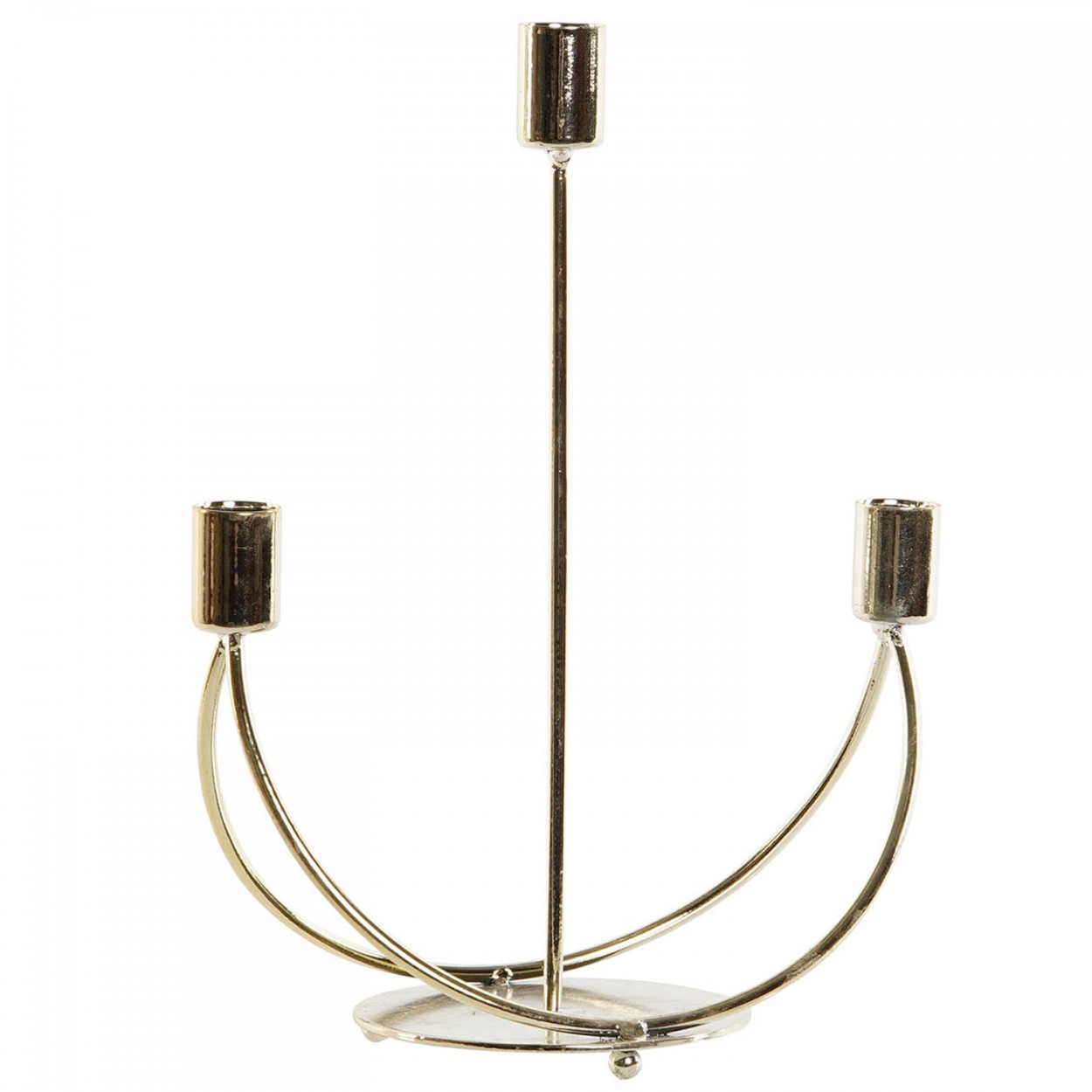 CANDELABRO PORTAVELAS METÁLICO DORADO 22,5X10,5X28,5CM