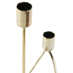 CANDELABRO PORTAVELAS METÁLICO DORADO 22,5X10,5X28,5CM