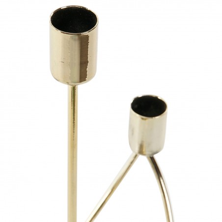 CANDELABRO PORTAVELAS METÁLICO DORADO 22,5X10,5X28,5CM