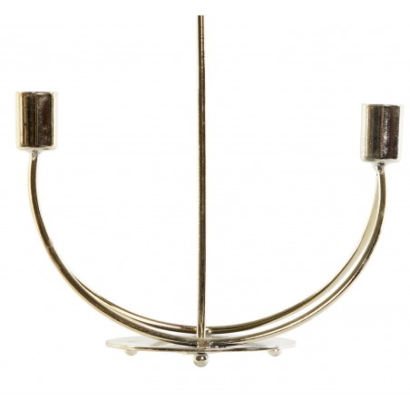 CANDELABRO PORTAVELAS METÁLICO DORADO 22,5X10,5X28,5CM