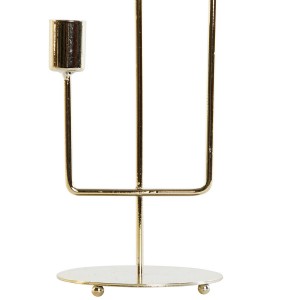 CANDELABRO PORTAVELAS METÁLICO DORADO TRIPLE 11X11X39,5CM