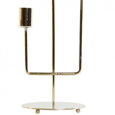 CANDELABRO PORTAVELAS METÁLICO DORADO TRIPLE 11X11X39,5CM