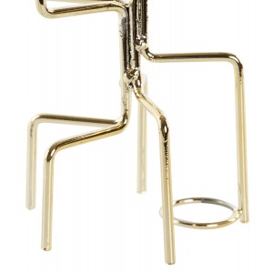 CANDELABRO PORTAVELAS METÁLICO DORADO QUINTUPLE 11X11X32CM