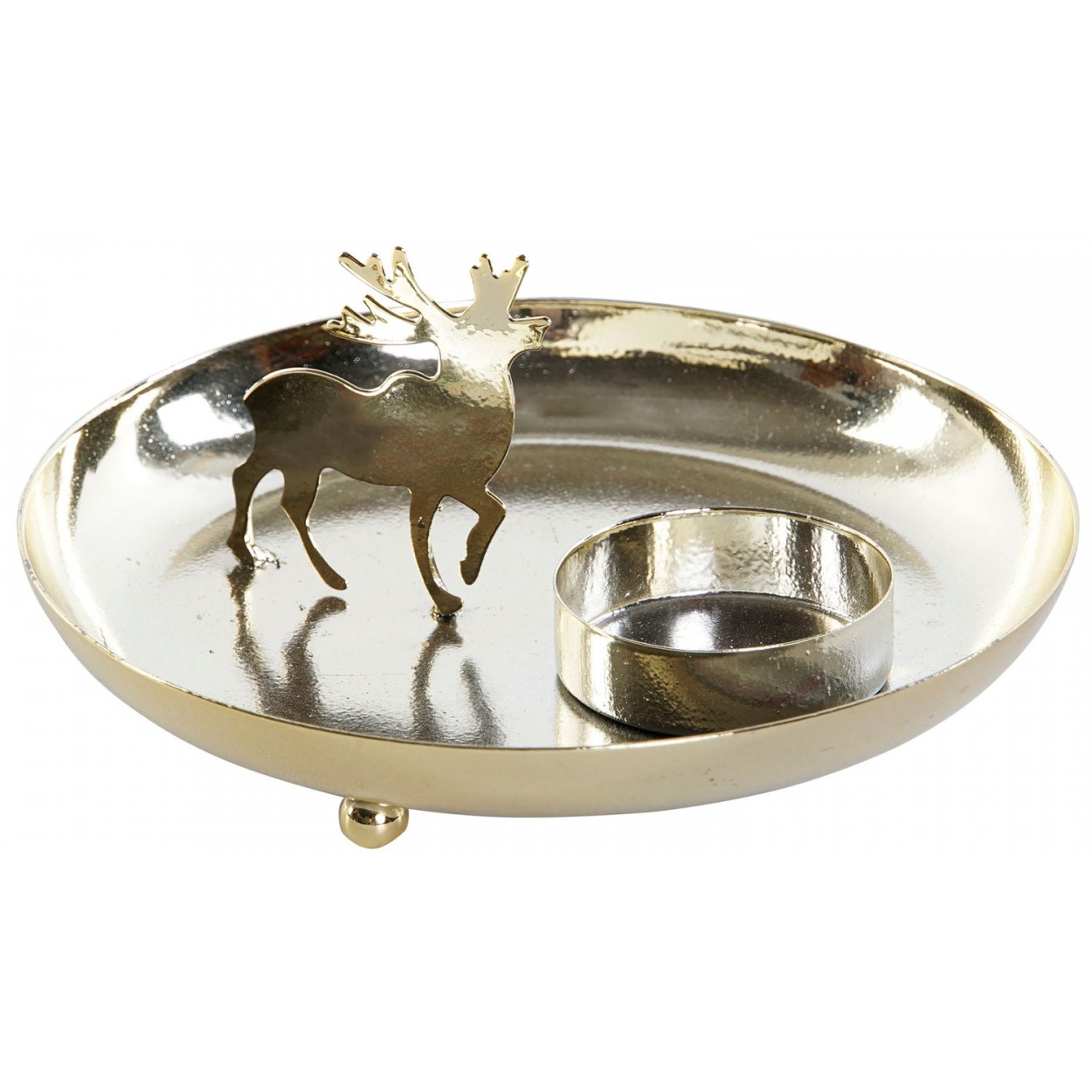 PORTAVELAS CENTRO MESA METÁLICO RENO DORADO 12,6X12,6X5,5CM