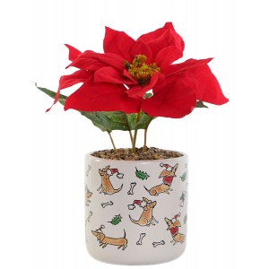 FLOR DE PASCUA ARTIFICIAL CON MACETA 10,5X10,5X20CM