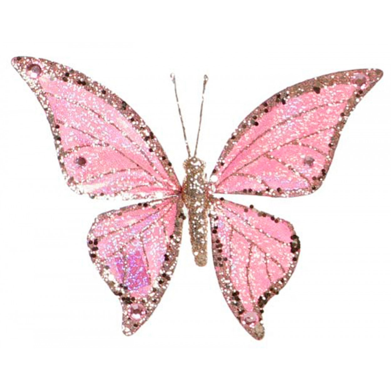 DECORACIÓN COLGANTE BRILLANTE MARIPOSA 16X3X20CM