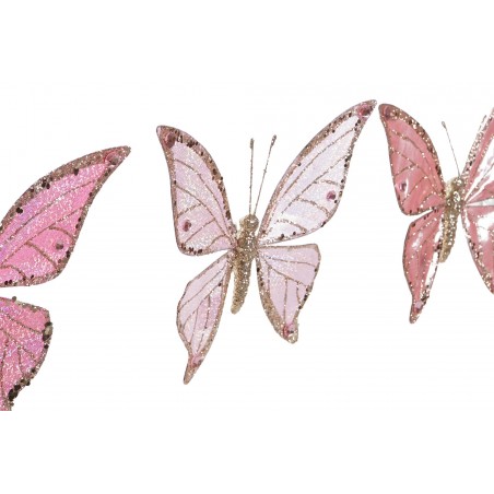 DECORACIÓN COLGANTE BRILLANTE MARIPOSA 16X3X20CM