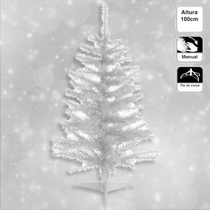 ÁRBOL DE NAVIDAD BLANCO ELEGANTE 100CM ADORNO NAVIDEÑO