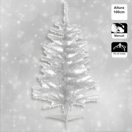 ÁRBOL DE NAVIDAD BLANCO ELEGANTE 100CM ADORNO NAVIDEÑO