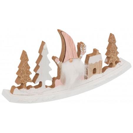 FIGURA NAVIDEÑA DECORATIVA BALANCÍN GNOMO 20,5X2,5X10CM