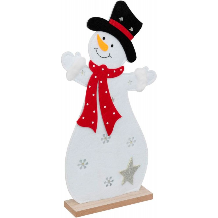 FIGURA NAVIDEÑA MUÑECO DE NIEVE LED FIELTRO 19X5X37CM