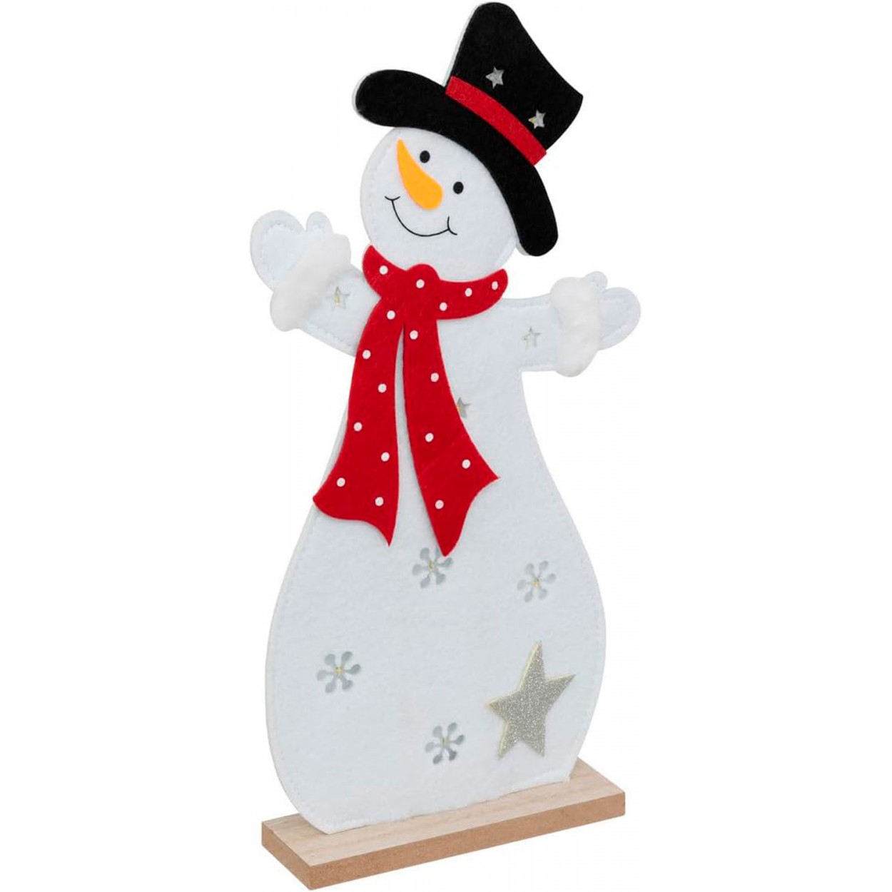 FIGURA NAVIDEÑA MUÑECO DE NIEVE LED FIELTRO 19X5X37CM