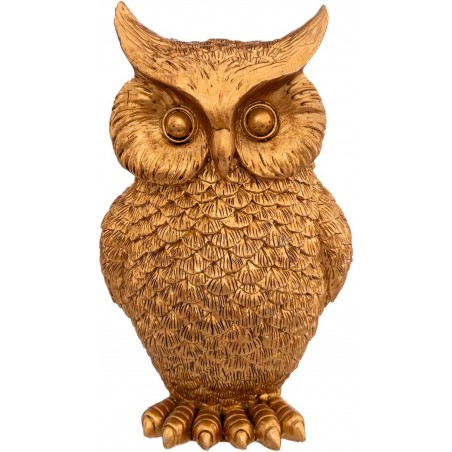 FIGURA DECORATIVA BÚHO DORADO 10X16CM
