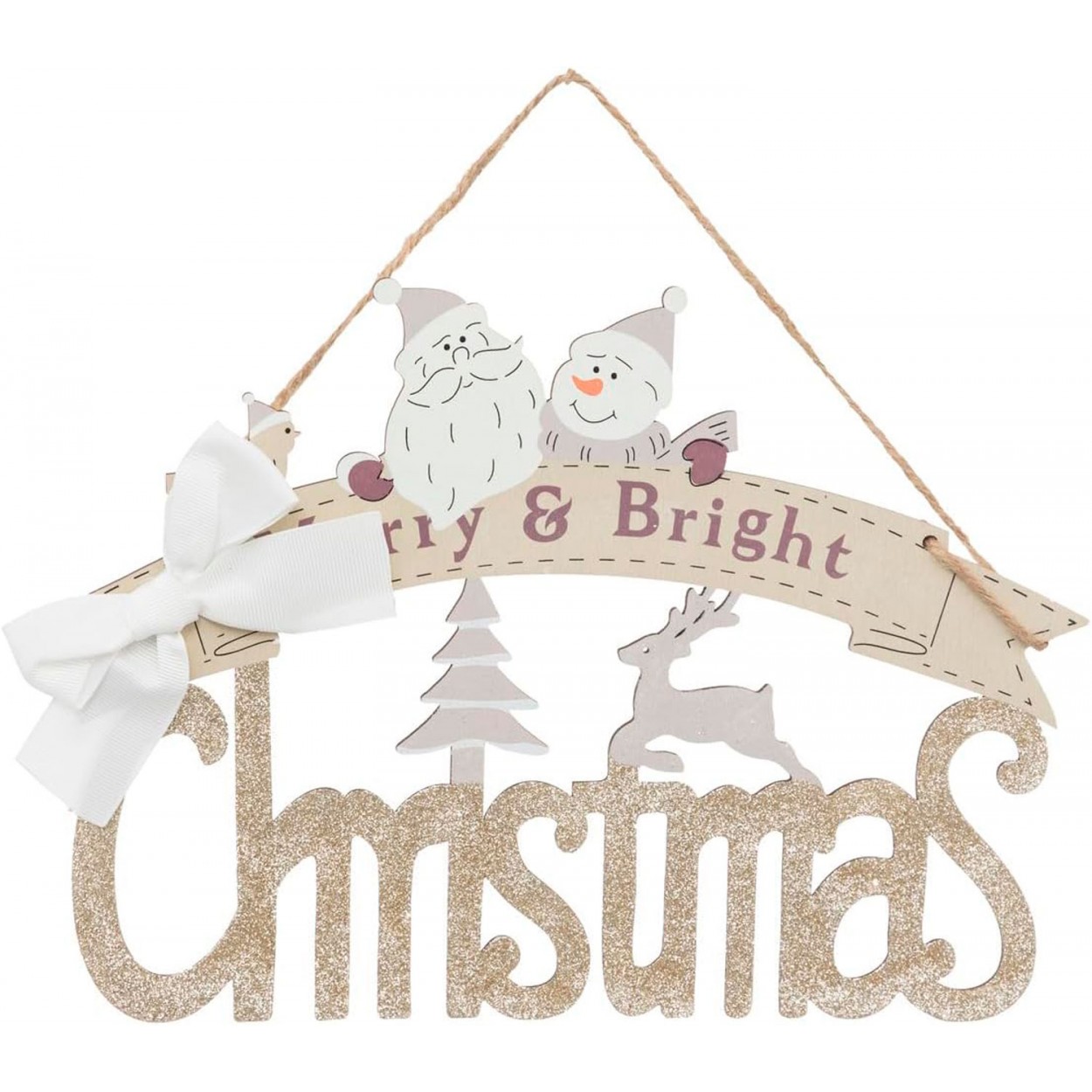 DECORACIÓN COLGANTE PUERTA CHRISTMAS  20,5X0,5X29CM