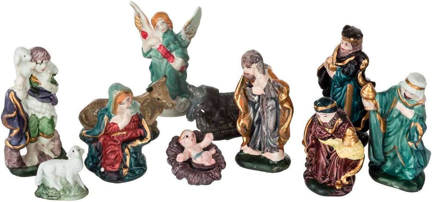 PORTAL DE BELÉN NACIMIENTO PORCELANA 11 PIEZAS