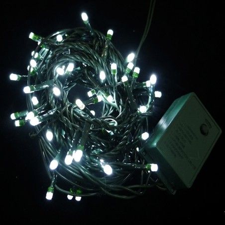 Les lumières de noël blanches - 8 fonctions - (447 cm de chaîne de 100 leds) utilisation à l'intérieur