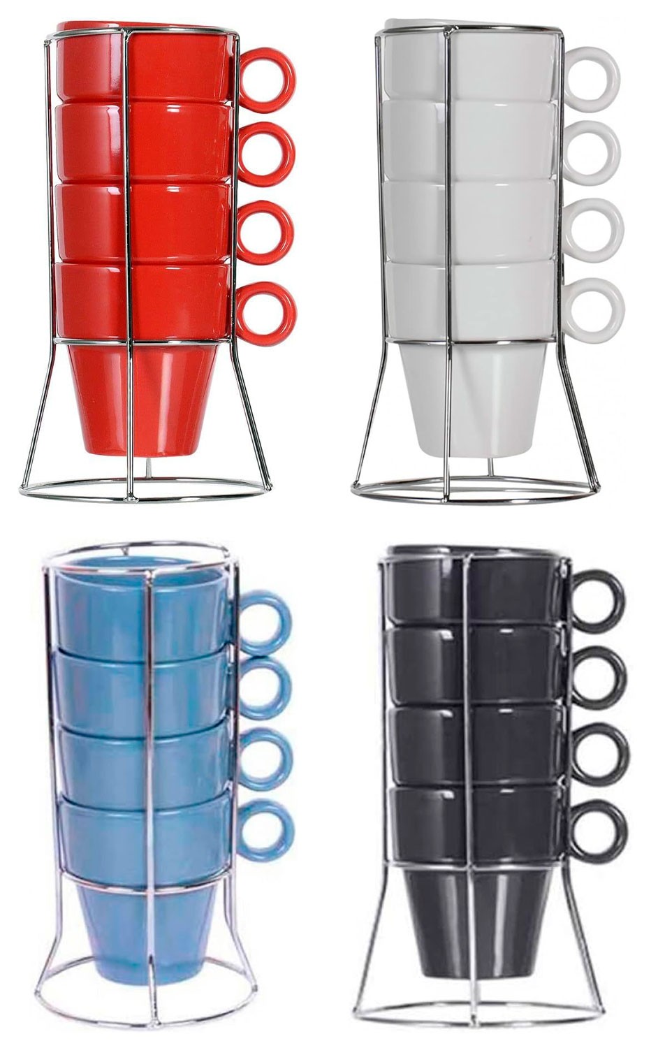 TAZAS DE CAFÉ EN SET DE 4 CON BASE 22 CL