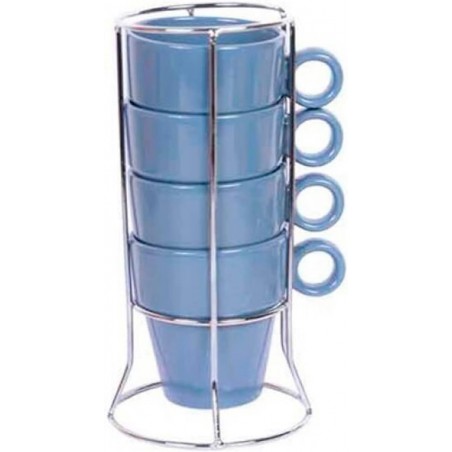 TAZAS DE CAFÉ EN SET DE 4 CON BASE 22 CL