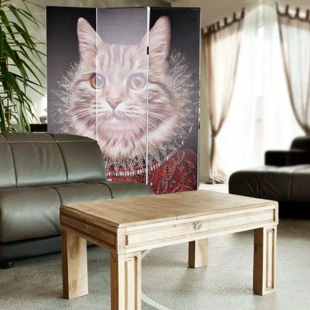 BIOMBO DE LIENZO FOTOIMPRESIÓN "GATO PERRO" 120X180
