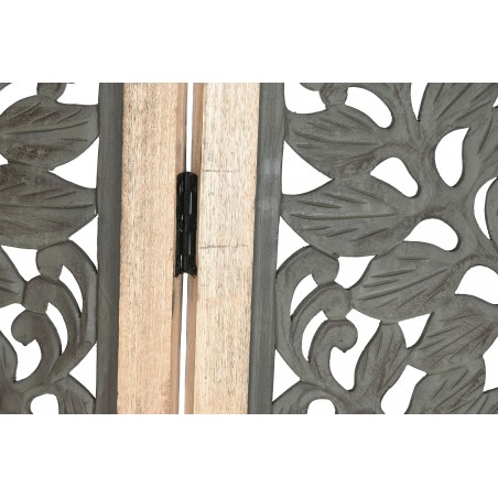 BIOMBO SEPARADOR DECORATIVO MADERA MANGO TALLADO DECAPE VERDE 150X3X180CM