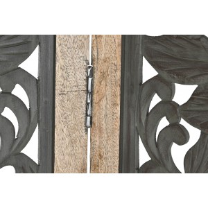 BIOMBO SEPARADOR DECORATIVO MADERA MANGO TALLADO DECAPE VERDE 150X3X180CM