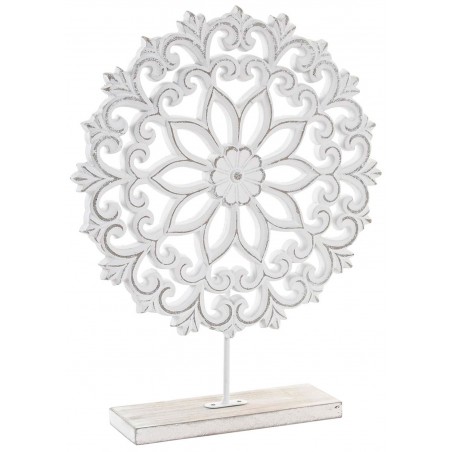 DECORACIÓN MESA RETABLO TALLADO MALDIVAS CIRCULAR MDF 29X7X37CM