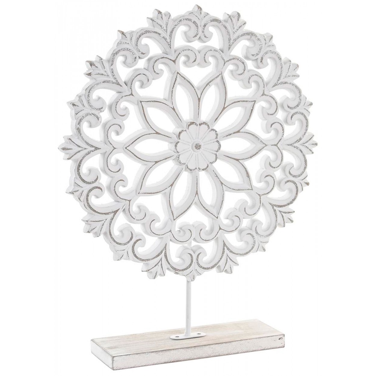 DECORACIÓN MESA RETABLO TALLADO MALDIVAS CIRCULAR MDF 29X7X37CM