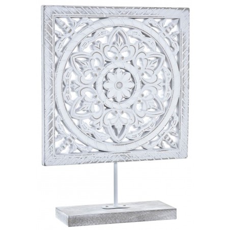 DECORACIÓN MESA RETABLO TALLADO SIDNEY CUADRADO MDF 23X6X31CM