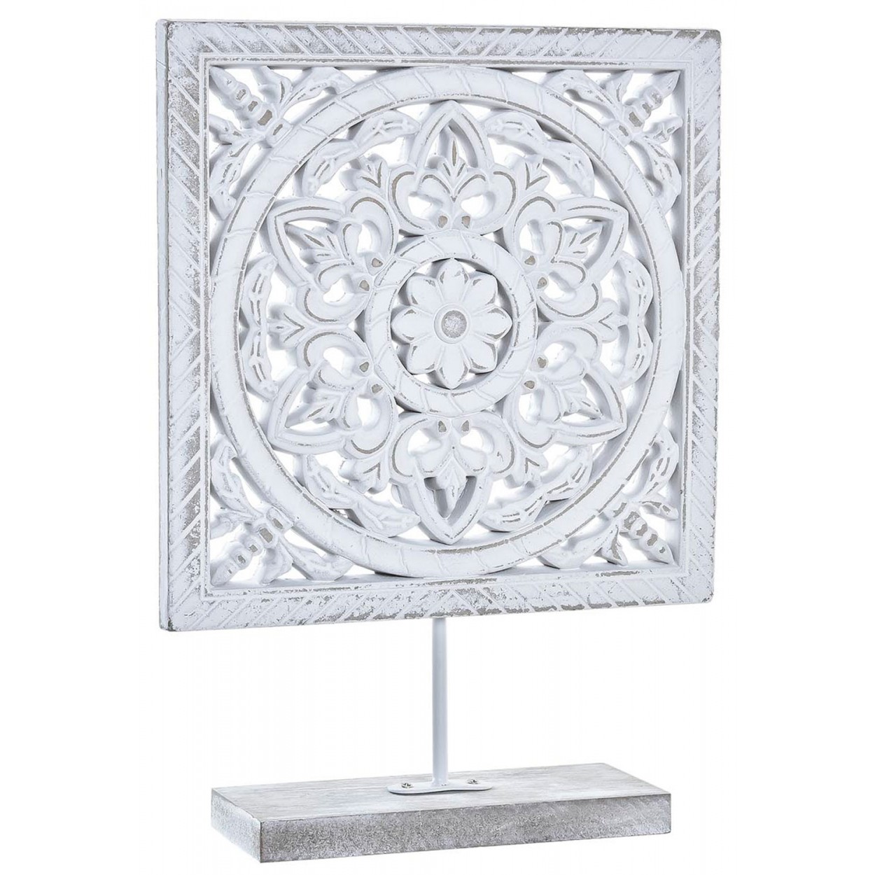 DECORACIÓN MESA RETABLO TALLADO SIDNEY CUADRADO MDF 23X6X31CM