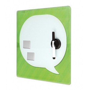 PIZARRA MÁGNETICA BOCADILLO VERDE 35X35X0,5CM